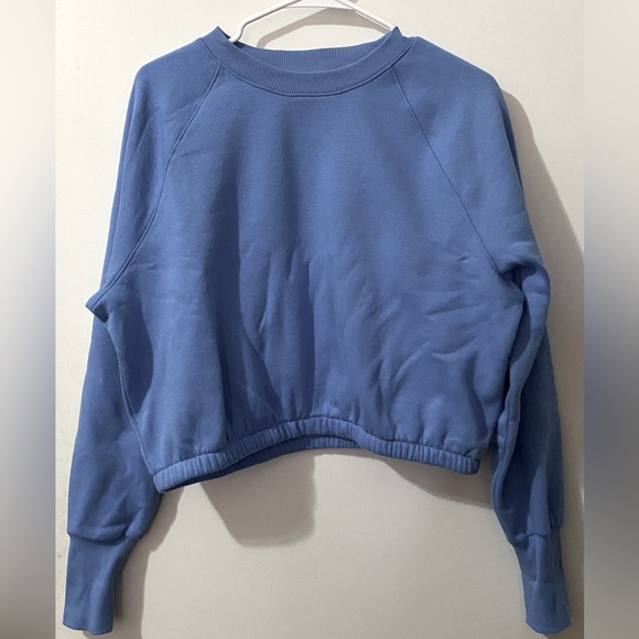 H&M blue long sleeve drawstring crewneck - Picture 2 of 2